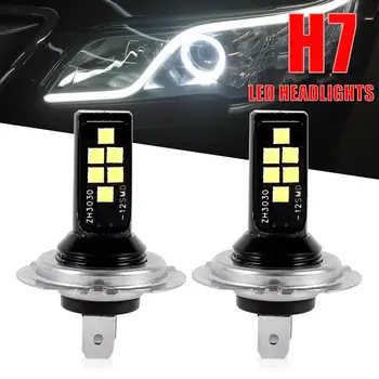 2pcs H7 LED Car Anti-fog Light Bulb 12W 6000K 1200LM reflektory lampy 12SMD 3030 Led motocykl lampka ostrzegawcza akcesoria samochodowe