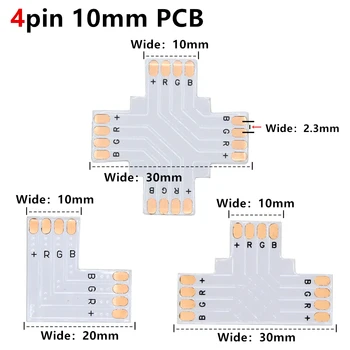 2pin/3pin/4pin/5pin kątowe złącze 8mm/10mm/12mm T/L/X PCB Shape Solderless gniazdo WS2812 WS2811 Pixel Led Strip Light