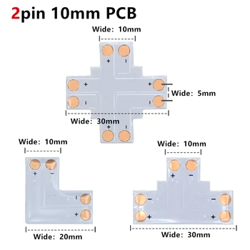 2pin/3pin/4pin/5pin kątowe złącze 8mm/10mm/12mm T/L/X PCB Shape Solderless gniazdo WS2812 WS2811 Pixel Led Strip Light