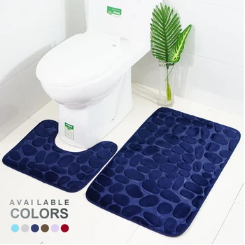 2ps-set Shaggy Chenille Bathroom Mat Set chłonny i prać w pralce w temperaturze nadają toaleta wanna / salon drzwi łazienka nożny podłoga