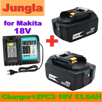2szt 18V 12.0 Ah akumulator 12000mah litowo-jonowa bateria do elektronarzędzia MAKITA BL1880 BL1860 BL1830+3A ładowarka