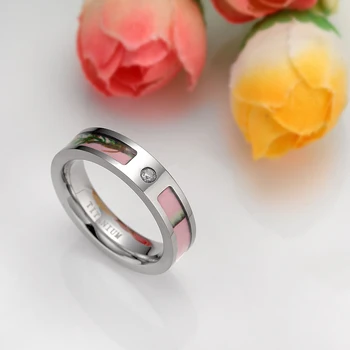 2szt drzewo różowe moro wkładka Tytan para pierścień zestaw kobiety sześciennych cyrkon pierścionek mężczyzna pierścionek biżuteria kochanek sojusz