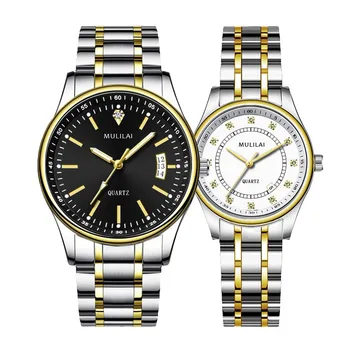 2szt luksusowej marki kobiety i Mes zegarek japoński mechanizm parę godzin moda zegarek kwarcowy panie ze stali nierdzewnej relogio feminino