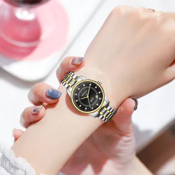 2szt luksusowej marki kobiety i Mes zegarek japoński mechanizm parę godzin moda zegarek kwarcowy panie ze stali nierdzewnej relogio feminino