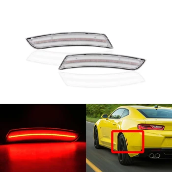 2szt tylne czerwone przezroczyste soczewki led, boczne światła pozycyjne Chevrolet Camaro 2016-2019 Auto Turn Signal Lamp