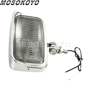 2x chromowana kwadratowa Lampa klasyczna metalowa prostokątna lampa Honda 750 Chopper Cafe Racer Dyna Sportster