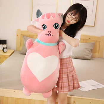 3 kolory anime Kawaii kot miękka poduszka ładny nadziewane kreskówka zwierząt zabawki lalka piękny kotek pluszowe zabawki dla dzieci, dziewczyn prezent na Urodziny