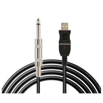 3 metry gitarowy kabel audio USB Link Interface Adapter 1/4 6,35 mm konwerter dla MAC/PC kabel instrumentalny gitarowe części akcesoria