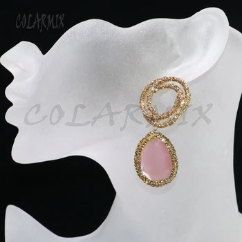 3 pary kryształowych kolczyków mieszany kolor kocie oko kamień kolczyki perełki, biżuteria hurtowych biżuteria dla kobiet kolczyk kolczyki prezent 9087