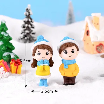 3 szt. zimowe wesele lalka kochanek model figurka miniaturowa figurka domowy ogród domek dla lalek dekoracji DIY akcesoria zabawka prezent
