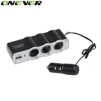 3 Way 12V-24V 5V Auto Car Cigarette Lighter Splitter Gniazdo USB DC Car Power Charger adapter z portem USB ładowarka dla iPhone