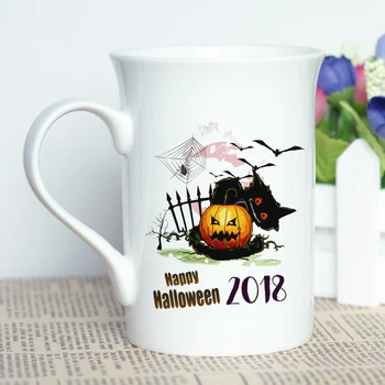 300 ml bone china filiżanka do kawy prezent na Halloween tematu projektu czarownica dynia duch nietoperz Sowa element prezent kubek na Halloween 2018