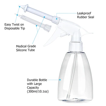 300 ml wosk uszny usuwanie zestaw narzędzi ucha nawadniania tkaniny butelka system ucha do wyboru do czyszczenia zestaw z 5 wymiennymi końcówkami żarówka strzykawki