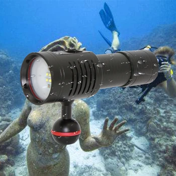 3000LM 4x XP-G2 Biały + 2x XPE led latarki nurkowe scuba wideo fotografia wodoodporny światło Latarki nurkowe podwodna lampa