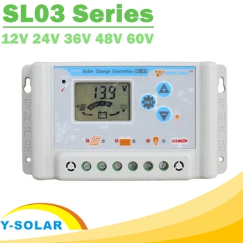 30A 10A 20A słoneczne, regulatory ładowania 12V 24V 36V 48V 60V LCD Słoneczny regulator ładowarki Li Li-ion baterie litowe LiFePO4 SL03