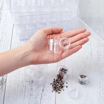 30szt przezroczyste plastikowe pojemniki do koralik zroszony kamienie etui do przechowywania biżuterii opakowanie 30szt butelka/zestaw