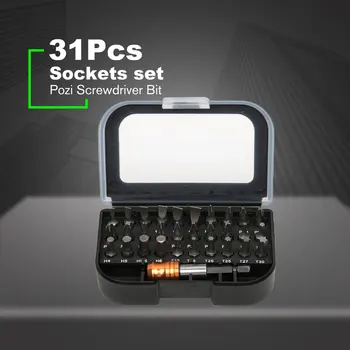 31шт wkrętak do bitów Zestaw szczelinowych/Philips/Pozi/Hex/Torx głowica z 60 mm быстроразъемным sześciokątnym uchwytem adapter przedłużacz