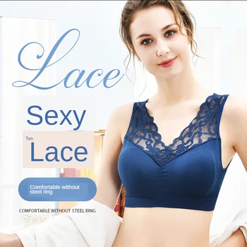 (35-100 kg)duży rozmiar Sexy Lace Free Wire Underwear Women Push Up Bra with Pad Kpop Fashion Cozy Chest Wrap Undies hurtowych