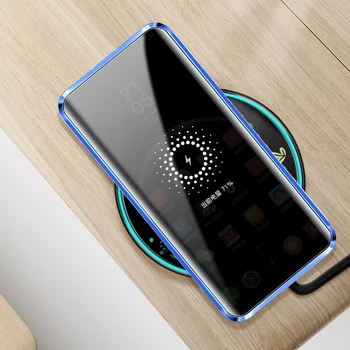 360 Magnetyczne Hartowane Szkło Prywatności Metalowe Etui Do Samsung Galaxy S20 S10 S9 S8 Plus Coque Dla Note 8 9 10 Plus A50 A70 Pokrywa
