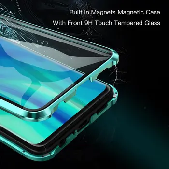 360 tylny i przedni szkło hartowane metalowy zderzak magnetyczny klapki skórzane etui do Huawei Honor 20 Pro 10 Lite 20 View10 9X 8X magnetyczna pokrywa