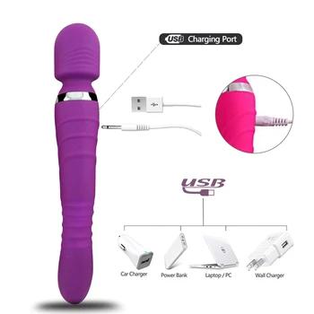 360° obrotowy grzejnik podwójny wibrator dla kobiet stymulator łechtaczki G Spot pochwy ogromny dildo wibrator kobiet seks zabawki dla dorosłych