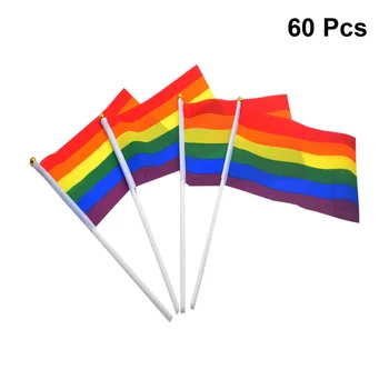 36pcs Gay Pride Flag HandHeld Vivid Mini Gay Party Decor Rainbow Flag LGBT Flag na parady Gay Party Festival