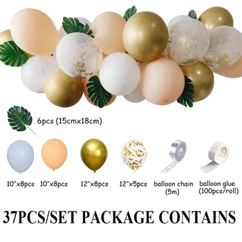 37шт Żółw arkusz złoto konfetti balony lateksowe Baby Shower, Ślub Urodziny dekory globusy wieniec łuk szczęśliwego Nowego roku 2021