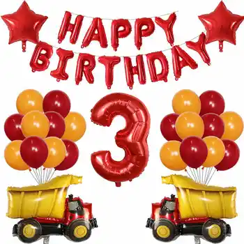 38 szt./kpl. kreskówka samochód balony Inżynierii samochód policja cartrain folia balon chłopcy dekoracje urodzinowe dla dzieci pokój balon