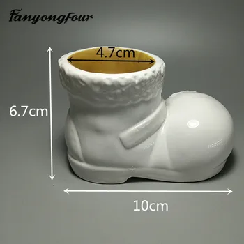 3D białe buty doniczka cement silikonowe formy fondant ciasto do formy z żywicy, gipsu czekolada świece cukierki formy Darmowa wysyłka