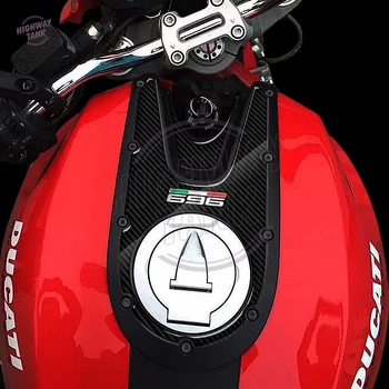3D Carbon-look motocykl tank Pad Protector case dla Ducati Monster 696 2008-