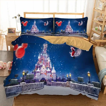 3D happy christmas zestaw pościeli xmas kołdrę poszewka na poduszkę twin full queen king size blue bedclothes 3szt home textiles drop