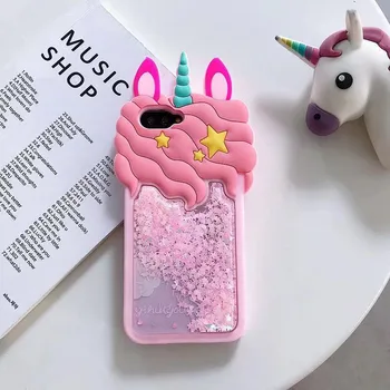 3D kreskówka różowy ruchome piaski Jednorożec silikonowy pokrowiec dla Samsung Galaxy A50 A10 A20 A30 A40 M20 S8 S9 S10 Plus J4 J8 A9, A7 2018 pokrywa