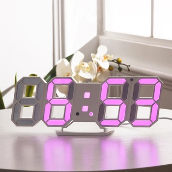 3D LED Clock Alarm Watch USB Charge elektroniczne, cyfrowe zegary Ścienne Horloge Home Decoration biurka zegary Stołowe nowości