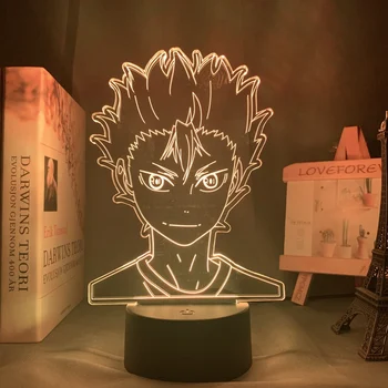3D Led lampka nocna anime lampa anime Haikyuu Hinata Shoyo Kageyama Tobio dla dzieci dla dzieci Sypialnia decor nocne manga prezent