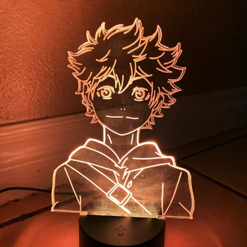 3D Led lampka nocna anime lampa anime Haikyuu Hinata Shoyo Kageyama Tobio dla dzieci dla dzieci Sypialnia decor nocne manga prezent