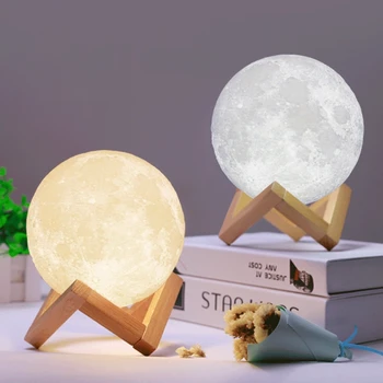 3D magic LED Luna Night Light Moon Lamp Desk USB ładowanie sterowanie dotykowe Home Decor