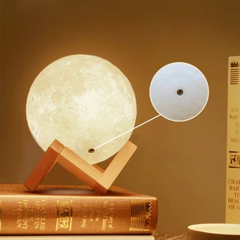 3D magic LED Luna Night Light Moon Lamp Desk USB ładowanie sterowanie dotykowe Home Decor