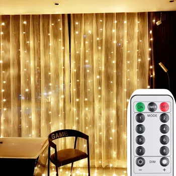 3M LED Christmas Lights USB Remote Control Curtain Lamp String Lights Fairy Lights Garland Christmas Decorations for Home Kerst