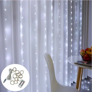 3M LED Christmas Lights USB Remote Control Curtain Lamp String Lights Fairy Lights Garland Christmas Decorations for Home Kerst