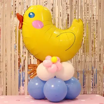 3szt balony z folii aluminiowej piękne duże żółte kurczaki wzór bopet hel kreskówka balony balony dla dekorów urodzin