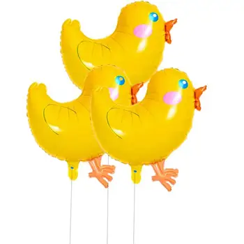3szt balony z folii aluminiowej piękne duże żółte kurczaki wzór bopet hel kreskówka balony balony dla dekorów urodzin