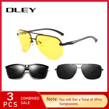3szt w połączeniu sprzedaż OLEY Brand Design okulary mężczyźni polaryzacyjne lustrzane soczewki są w ochrona przed promieniowaniem UV Oculos De Sol