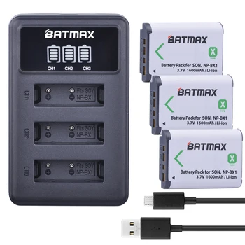 3x NP-BX1 NP BX1 NPBX1 bateria+LED 3 porty USB ładowarka dla Sony DSC RX1 RX100 AS100V M3 M2 HX300 HX400 HX50 HX60 GWP88 AS15 WX350