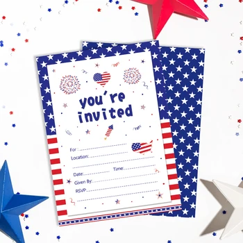 4 lipca zaproszenia amerykański Dzień niepodległości flaga narodowa partia Tabor ozdoby Narodowy Dzień partii dostawy ZZ009