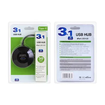 4-portowy HUB USB 3.0 Mini USB C Hub High Speed 5Gbps Type C Hub With DC 5V Splitter For PC Led light akcesoria Komputerowe tablet