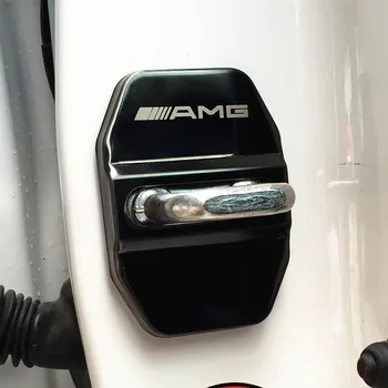 4 szt. drzwi zamek dekoracja pokrywa ochronna godło etui dla Mercedes-AMG z logo ze stali nierdzewnej zamek pokrywa stylizacji samochodów