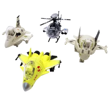 4 szt./kpl. Q wersja 4D myśliwiec helikopter F16 F18 MD500 J15 plastik zebrać model samolotu zabawka dla dzieci