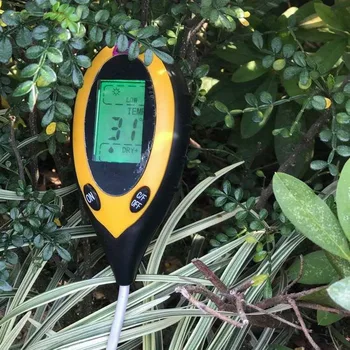 4-w-1 gleby ph-metr cyfrowy Wilgotność gleby/światło/temperatura/ph-tester narzędzia ogrodowe z podświetleniem