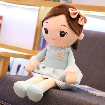 40-90 cm Kawaii pluszowe dziewczyny lalki z koronki ubrania miękka miękka lalka słodki model dziewczyna zabawki pluszowe ślub szmaciana zabawka dziecko prezent na Urodziny
