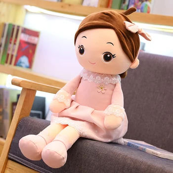 40-90 cm Kawaii pluszowe dziewczyny lalki z koronki ubrania miękka miękka lalka słodki model dziewczyna zabawki pluszowe ślub szmaciana zabawka dziecko prezent na Urodziny